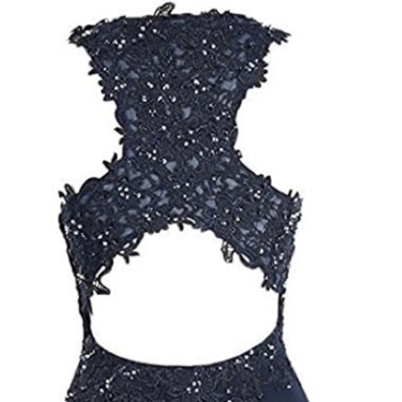 Women's Elegant Appliques Long Prom Dress Beaded Evening Party Gowns xs blue - Picture 3 of 8